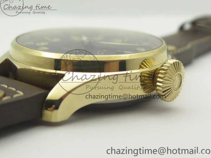 MIROTIME 0311 Big Pilot IW501005 Real Bronze ZF 1:1 Best Edition Black Dial on Brown Leather Strap A Sleek 7192